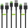 Green Cell Žalias Cell Žalias Cell USB-C kabelių komplektas 3x QC 3.0 2 m