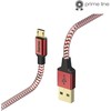 HAMA atspindintis įkrovimo/duomenų kabelis Micro-USB 1,5 m raudonas