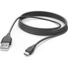 Hama microUSB - USB-A 3m juoda
