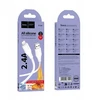 Silikoninis laidas USB A į Lightning Hoco 2,4A 1 m X124 baltas