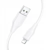 Silikoninis laidas USB A į Lightning Hoco 2,4A 1 m X124 baltas