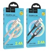 LED laidas USB A į Lightning Hoco 2,4A 1,2 m U144 juodas