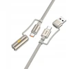 Laidas „viskas viename“ USB A / USB C į USB C / cigarečių žiebtuvėlio jungtis Hoco 3A 60W 1,2 m U138 pilkas