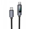 USB C laidas į USB C Hoco 3A 60W su ekranu 1 m X112 juodas