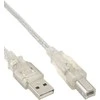 InLine USB 2.0 laidas, nuo A iki B, skaidrus - 10m