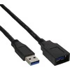 USB kabelis InLine USB-A - USB-A 2 m Juodas (B-35620)