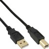 InLine USB 2.0 Cable, A to B, auksinis-plated, juodas – 1m