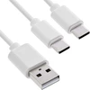 USB kabelis InLine USB-A - 2x USB-C 0,5 m Baltas