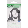 USB laidas „Inline“ 2x USB-A - 19 kontaktų, 0,45 m, juodas