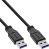 InLine USB 3.0 kabelis, nuo A iki A, juodas - 1,5 m