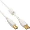 USB kabelis InLine USB-A - USB-B 5 m Balta (34555W)