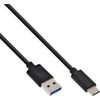 USB kabelis InLine USB-A - USB-C 0,3 m Juodas (35717)