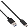 USB kabelis InLine USB-A - USB-C 0,3 m Juodas (35717)
