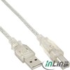 USB kabelis InLine USB-A - USB-B 7 m Skaidrus (34557T)