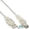 USB kabelis InLine USB-A - USB-B 7 m Skaidrus (34557T)
