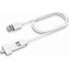 Kabelis USB Innergie USB-A - microUSB + Lightning 0.8 m Baltas (IN-ADP-121)
