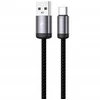 Jellico B27 Pīta auduma Universāla USB uz USB-C Datu un Ātrās PD 30W uzlādes Kabelis 1m Melns