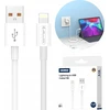 Jellico B1 Izturīgs-Mīksts iPhone un iPad Lightning uz USB Datu un Ātrā Lādētāja Vads 1m Balts