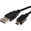Lama Plus USB kabelis (2.0), USB A M - miniUSB (M), 1m, juoda