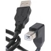 Lama Plus USB kabelis (2.0), USB A M - USB B (M), 2m, pod katem 90&deg;, juoda