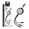Kabelis USB Lenyes USB-A - USB-C + microUSB + Lightning 1.2 m Juodai-pilka