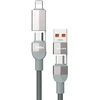 USB kabelis Lenyes USB-A + USB-C - USB-C + Lightning 1 m Pilkas