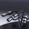 USB kabelis Lenyes USB-A + USB-C - USB-C + Lightning 1 m Juodai pilkas