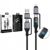 Kabelis USB Lenyes USB-A + USB-C - USB-C + Lightning 1 m Juodai-pilka