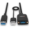 USB Kabelis - LINDY Hibridinis USB 3.2 Type A Laidas, 10Gbps, 35 m, Juodas