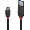 USB Kabelis - LINDY Juodas Line USB 3.2 Type A į C Laidas, M/M, 10Gbps, 15W, 0.15 m, Juodas