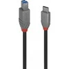 USB Laidas - LINDY Anthra Line USB 3.2 Type C į B Laidas, M/M, 5Gbp, 0.5 m, Juodas