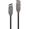 USB Prailginimo Laidas - LINDY Anthra Line USB 2.0 Tipo A Prailginimo Laidas, M/F, 480Mbps, 0.5 m, Juodas