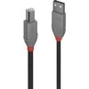 USB Kabelis - LINDY Anthra Line USB 2.0 Type A į B M/F Laidas, 480Mbps, 0.5 m, Juodas