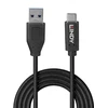 USB Kabelis - LINDY 0.5m USB 3.2 Type A to C 10Gbps TPE juodas