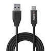 USB Kabelis - LINDY USB 3.2 Type A į C Laidas, M/M, GRS, 10Gbps, 15W TPE, 1m, Juodas