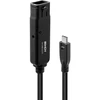 USB Kabelis - LINDY USB 3.2 C/C Aktyvus Prailginimas, 10Gbps Duomenų Perdavimas, 5 m, Juodas