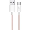 LogiLink USB-A - USB-C 1,0 m nailono pintas rožinis