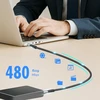LogiLink USB-C 480 Mb/s, 100W 0,5 m pintas juodas