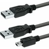 Logo USB kabelis (2.0), 2x USB A (M) - miniUSB (M), 0.6m, juoda, blister, EOL