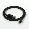 Logo USB laidas (2.0), USB A (M) reversable - microUSB reversable (M), 0,3m, plokščias, juoda, dvipusis, EOL