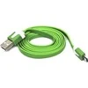 Logo USB kabelis (2.0), USB A M - microUSB (M), 1m, płaski, žalia, blister, EOL