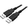 Logo USB kabelis (2.0), USB A M - USB A M, 1.8m, juoda, blister, High Speed