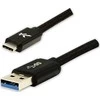 USB kabelio logotipas (3.2 gen 1), USB A M - USB C (M), 2m, 5 Gb/s, 5V/3A, juoda, dėžutė, nailono pynė, aliuminio jungties dangtelis