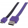 Kabelis USB Manhattan USB-A - microUSB 1 m Violetinis (391368)
