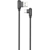Maxximus Kabelis MX CORNER FAST CHARGE TYPE-C 2.4A / 1m, juodos spalvos