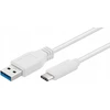 Kabelis USB MicroConnect USB-A – USB-C 1 m Baltas (USB3.1CA1W)