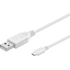 MicroConnect Mikro USB laidas, Baltas, 5m