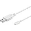 MicroConnect Mikro USB laidas, Baltas, 5m