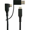 Kabelis USB MicroConnect USB-A + USB-C - USB-C 1 m Juodas (USB3.0, C kištukas kampinis ir A tipo)