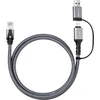 Kabelis USB MicroConnect USB-A + USB-C - RJ-45 2 m Pilka (CAT6 FTP to USB A-C adapter)